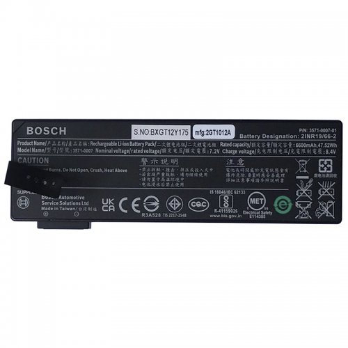 3571-0007 Battery Replacement For Bosch 2INR19/66-2 P/N 3571-0007-01 7.2V 6600mAh 47.52Wh